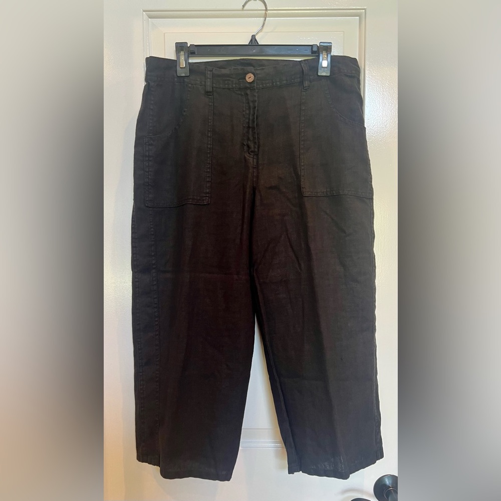 Chico’s Black Linen Capris Size 2 (L / 12)